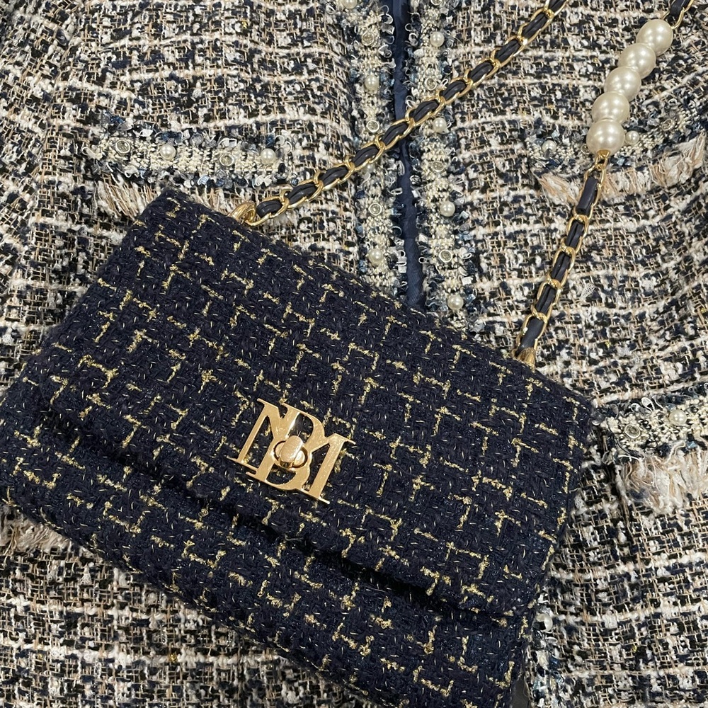 Tweed bag navy